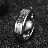 Load image into Gallery viewer, Ringsmaker 6mm Silver Color Tungsten Carbide Ring Celtic Dragon Inlay Men Women Engagement Wedding Bands