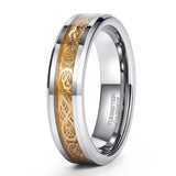 Load image into Gallery viewer, Ringsmaker 6mm Men Women Tungsten Carbide Ring Gold Dragon Inlay Polished Wedding Bands