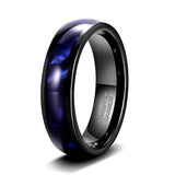 Load image into Gallery viewer, Ringsmaker 6mm Tungsten Carbide Rings Men Women Blue Crushed Shell Domed High Polished Wedding Bands