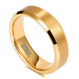 Load image into Gallery viewer, Ringsmaker 6mm 24K Gold Plated Tungsten Rings For Men Brushed Wedding Bands