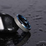 Load image into Gallery viewer, Ringsmaker 6mm Frosted Tungsten Carbide Rings Blue Women Matte Ring