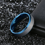 Load image into Gallery viewer, Ringsmaker 6mm Frosted Tungsten Carbide Rings Blue Women Matte Ring