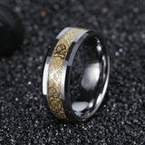 Load image into Gallery viewer, Ringsmaker 6mm Men Women Tungsten Carbide Ring Gold Dragon Inlay Polished Wedding Bands