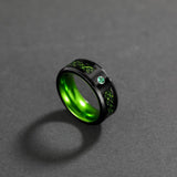 Load image into Gallery viewer, Ringsmaker 8mm Black Tungsten Carbide Rings Green Celtic Dragon Inlay Men Women Wedding Bands