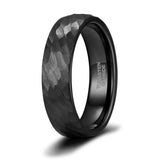 Load image into Gallery viewer, Ringsmaker 6mm Black Hammered Tungsten Carbide Ring Mens Women Engagement Wedding Bands