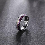 Load image into Gallery viewer, Ringsmaker 8mm Rose Gold Arrow Purple Agate &amp;Meteorite Domed Tungsten Ring Men Women Wedding Bands