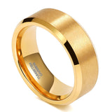 Load image into Gallery viewer, Ringsmaker 8mm 24K Gold Plated Tungsten Rings For Men Brushed Wedding Bands