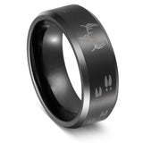 Load image into Gallery viewer, Ringsmaker 8mm Men Tungsten Carbide Ring Black Polished Engraved Deer Head Wedding Engagement Bands