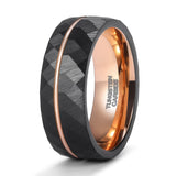 Load image into Gallery viewer, Ringsmaker 8mm Hammered Tungsten Carbide Rings Rose Gold Couple Wedding Bands