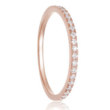 Load image into Gallery viewer, Ringsmaker 2mm Rose Gold 925 Sterling Silver Rings Women Cubic Zirconia Eternity Ring