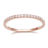 Load image into Gallery viewer, Ringsmaker 2mm Rose Gold 925 Sterling Silver Rings Women Cubic Zirconia Eternity Ring