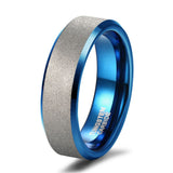 Load image into Gallery viewer, Ringsmaker 6mm Frosted Tungsten Carbide Rings Blue Women Matte Ring