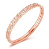 Load image into Gallery viewer, Ringsmaker 2mm Rose Gold Color Women Titanium Ring Half Cubic Zirconia Engagement Wedding Bands