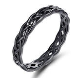 Load image into Gallery viewer, Ringsmaker 925 Sterling Silver Ring Women Black Celtic Knot Wedding Bands